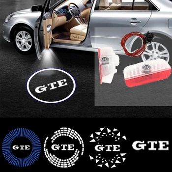  2VNT Automobilių Stilius Durų Sveiki Mandagumo Dekoratyvinis Apšvietimas GTE Logotipas Tiguan Arteon BORA Dvasios Projektorius Šešėlis Emblema Lempos