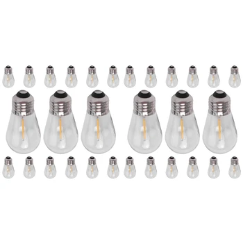  30 Pak 3V LED S14 Pakaitinės Lemputės Grūdintas Lauko Saulės String Lemputes, Šiltai Balta