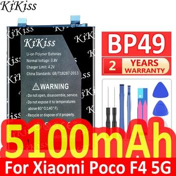  5100mAh KiKiss Galinga Baterija BP49 BP 49 Xiaomi Poco F4 5G/Už Redmi K40S Mobiliojo Telefono Baterijas