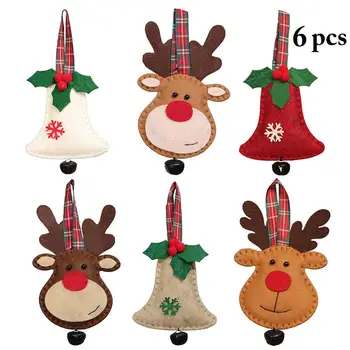  6PCS Kabinti Ornamentu Elnias Bell, Jingle Bells Festivalio Šalis Apdaila/Kalėdų Eglutė įrengimas/ 