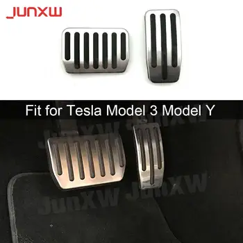  Automobilių Pedalu Pagalvėlės Apima Tesla Model Y Tesla Model 3 Vidiniai Priedai Aliuminio Lydinio Akceleratoriaus, Stabdžių Poilsio Pedalai