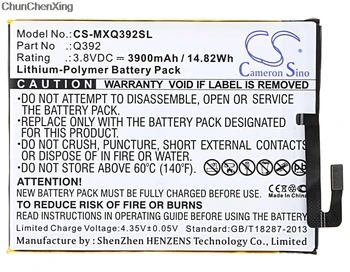  Cameron Kinijos 3900mAh Baterija Micromax Drobės Sulčių 3, Q392