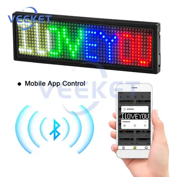  LED Ekranas APP Bluetooth Illuminated Ženklelis Šviesos Slinkimo Pėsčiomis Raidžių Reguliuojamas Ryškumas 