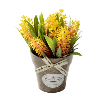 Mini Vazoninių Bonsai Žaliųjų Augalų Dirbtinių Augalų, Dekoratyvinių Gėlių, Namų Puošybai Netikrą su Gėlių Vaza